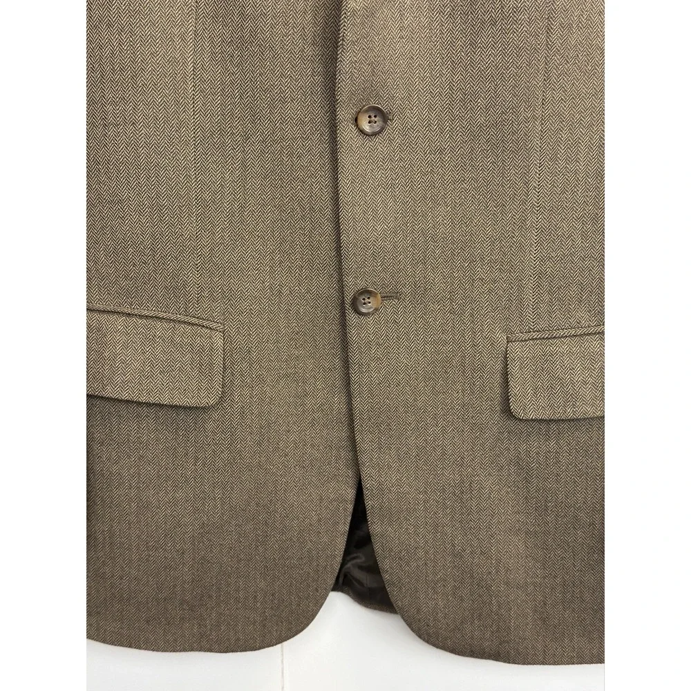 Geoffrey‎ Beene Men's Size 40R Brown Herringbone Wool Blazer Sports Coat Made